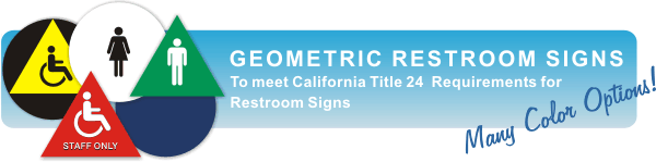 Geometric california bathroom signs